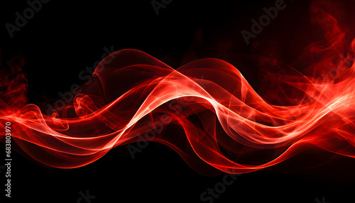Red flame energy flow on black background abstract wallpaper © masterofmoments