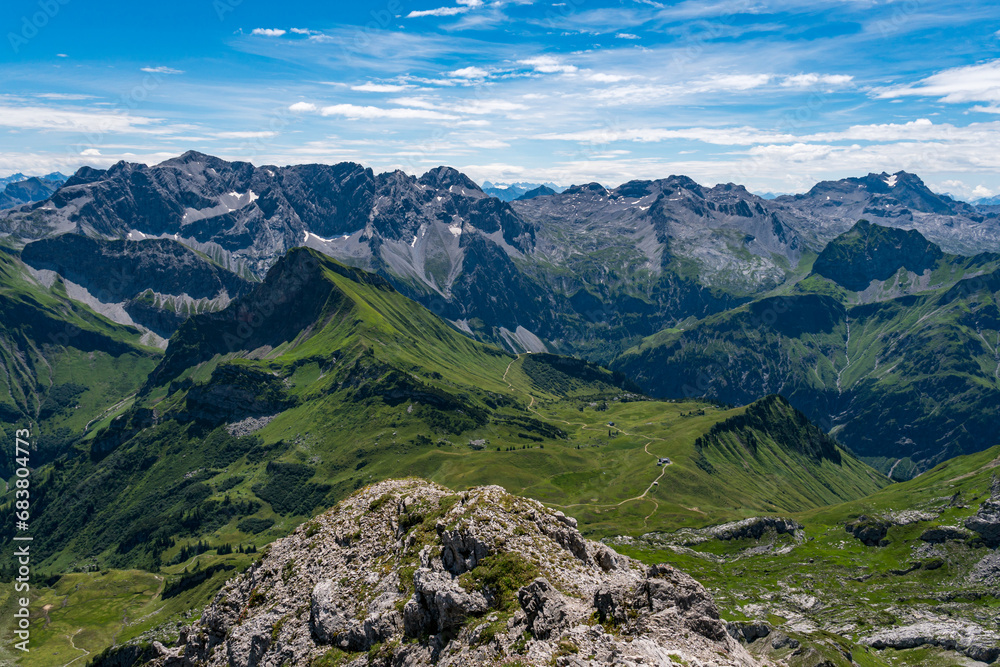 Hike to the Hochkuenzelspitze in Vorarlberg Austria from Schroecken via the Biberacher Hut Hike to the Hochkuenzelspitze in Vorarlberg Austria from Schroecken via the Biberacher Hut
