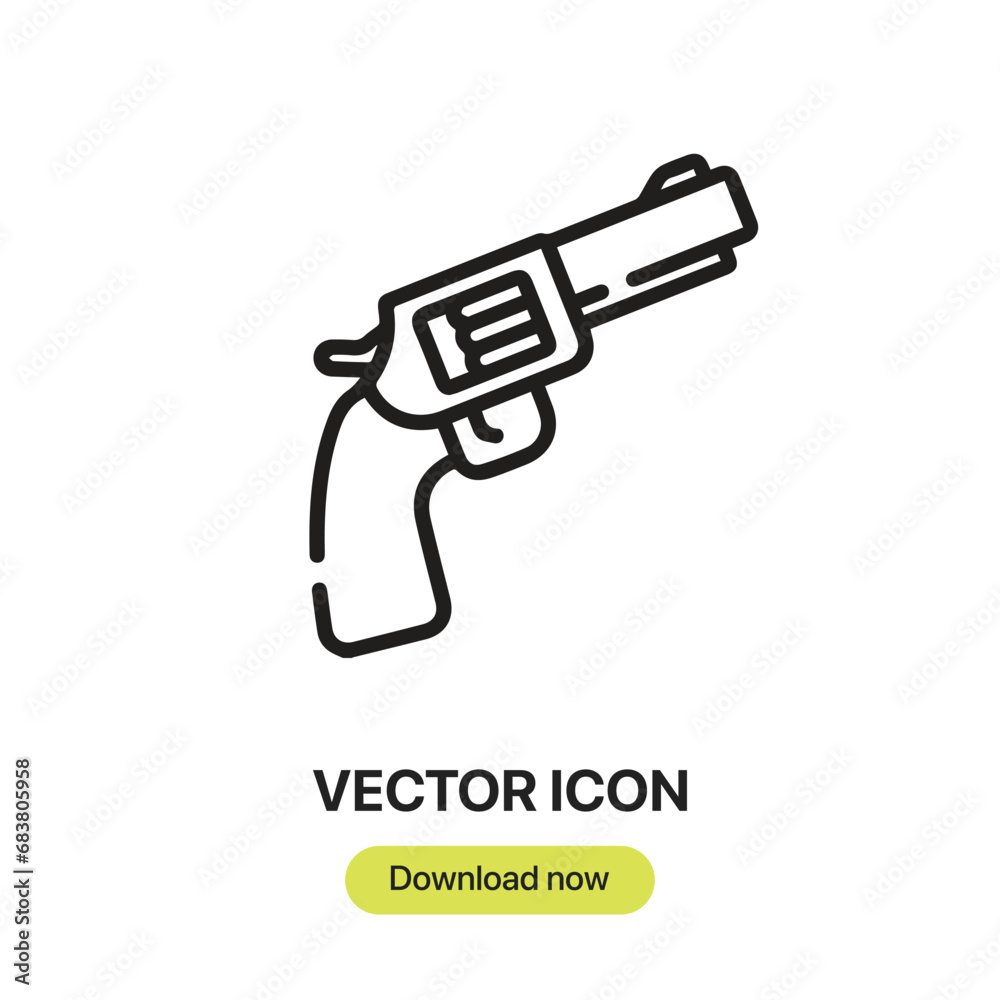 Gun icon vector. Linear-style sign for mobile concept and web design. Gun symbol illustration. Pixel vector graphics - Vector.
Gun icon vector. Linear-style sign for mobile concept and web design. Gun symbol illustration. Pixel vector graphics - Vector.