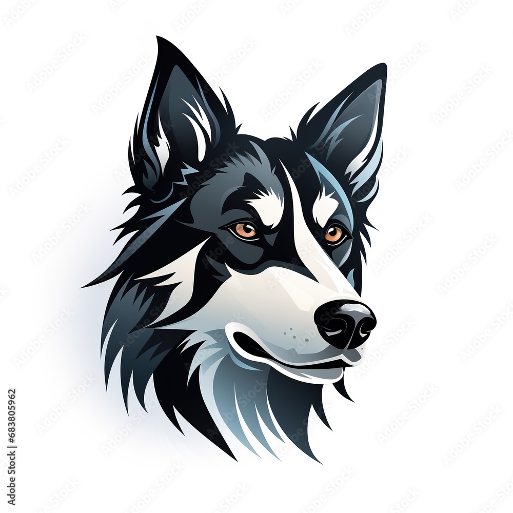 Naklejka premium minimalistic logo symbol with a dog face on white background