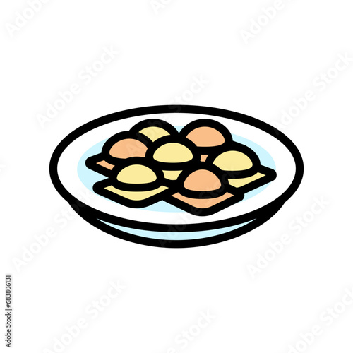 ravioli pasta italian cuisine color icon vector. ravioli pasta italian cuisine sign. isolated symbol illustration