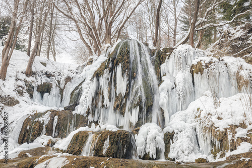 The Lucky waterfall in Slovakia at winter season, Europe. photo