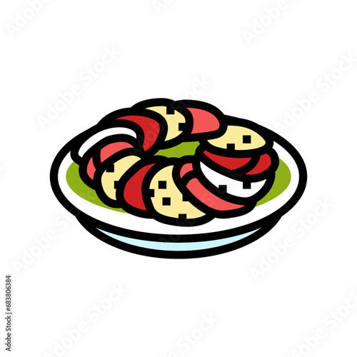caprese salad italian cuisine color icon vector. caprese salad italian cuisine sign. isolated symbol illustration