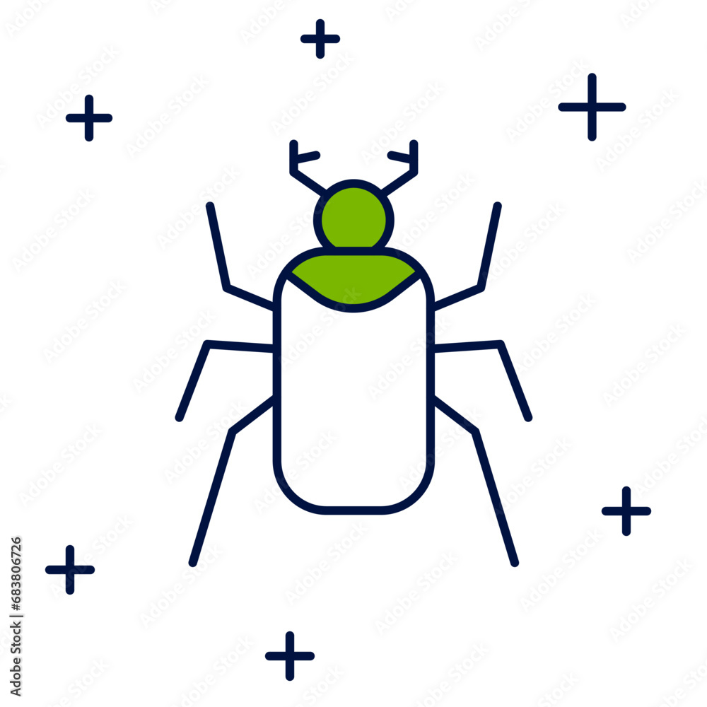 Filled outline Beetle bug icon isolated on white background. Vector Filled outline Beetle bug icon isolated on white background. Vector