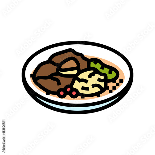 ossobuco stew italian cuisine color icon vector. ossobuco stew italian cuisine sign. isolated symbol illustration