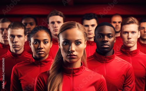 Multi sports team wearing red