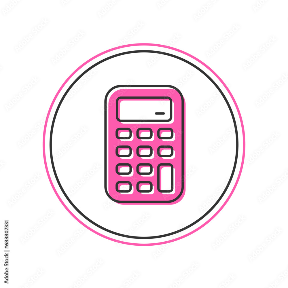 Filled outline Calculator icon isolated on white background. Accounting symbol. Business calculations mathematics education and finance. Vector Filled outline Calculator icon isolated on white background. Accounting symbol. Business calculations mathematics education and finance. Vector