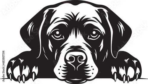 peeking labrador retriever portrait