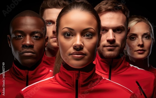 Multi sports team wearing red