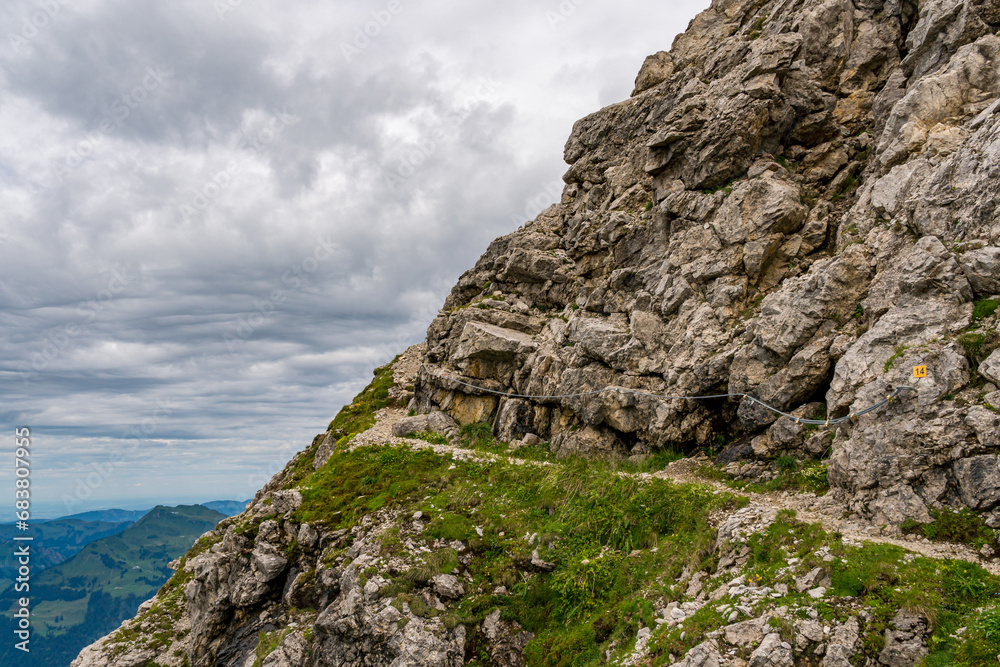 Hike to the Hochkuenzelspitze in Vorarlberg Austria from Schroecken via the Biberacher Hut