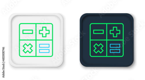 Line Calculator icon isolated on white background. Accounting symbol. Business calculations mathematics education and finance. Colorful outline concept. Vector