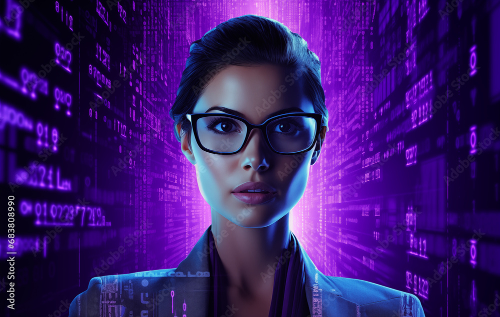 A professional business woman in technology sector or office A professional business woman in technology sector or office