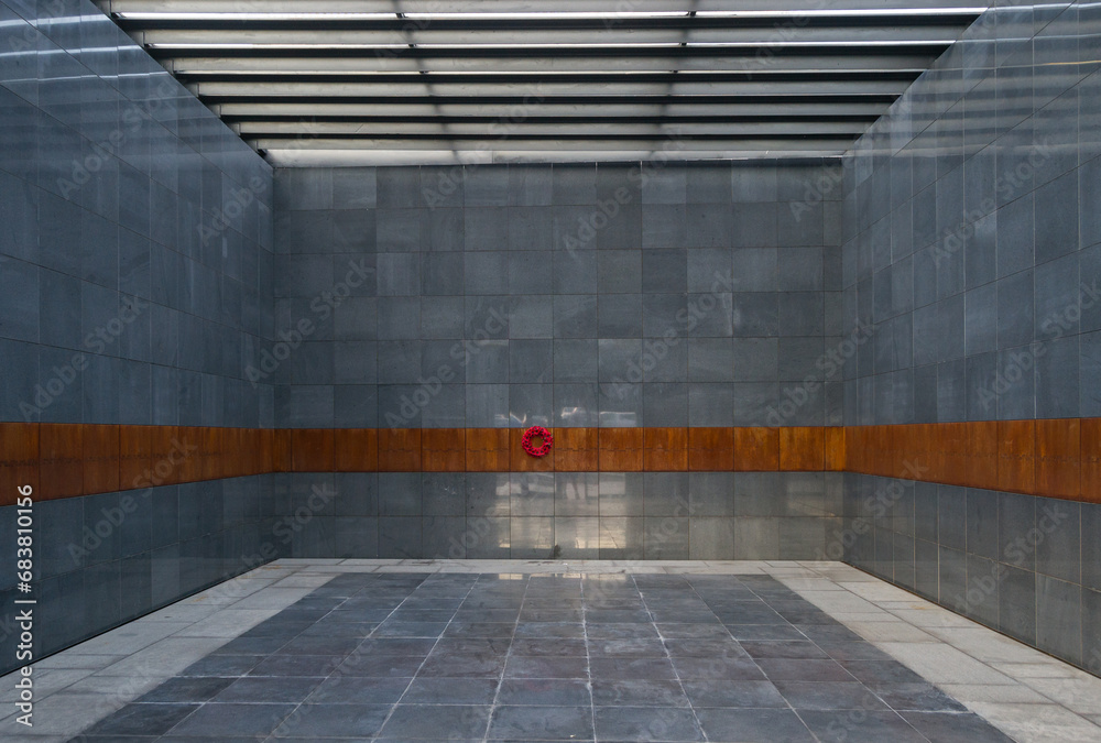 Bucharest, Romania - March 30, 2018: Exterior of the Holocaust Memorial of Buchcarest