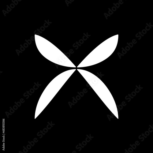 black and white flower logo 