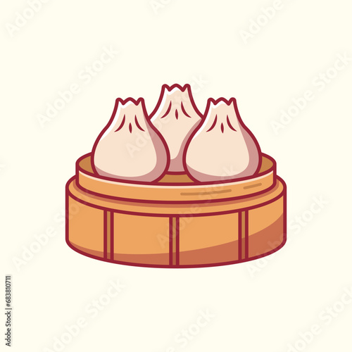 Festive Chinese New Year Dumplings: Traditional Lunar New Year Cuisine Vector for Celebrations and Luck