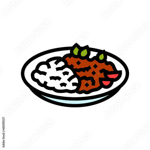 iskender kebab turkish cuisine color icon vector. iskender kebab turkish cuisine sign. isolated symbol illustration