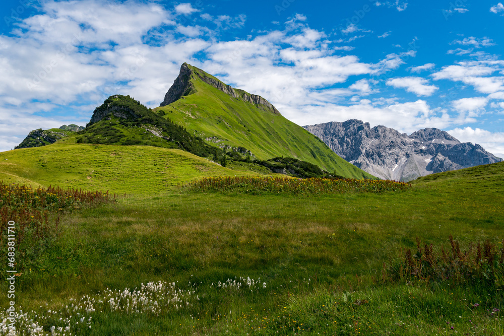 Hike to the Hochkuenzelspitze in Vorarlberg Austria from Schroecken via the Biberacher Hut Hike to the Hochkuenzelspitze in Vorarlberg Austria from Schroecken via the Biberacher Hut