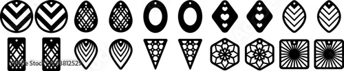 Set geometry earrings laser cut file, bundle