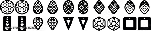 Set geometry earrings laser cut file, bundle
