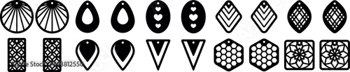 Set geometry earrings laser cut file, bundle