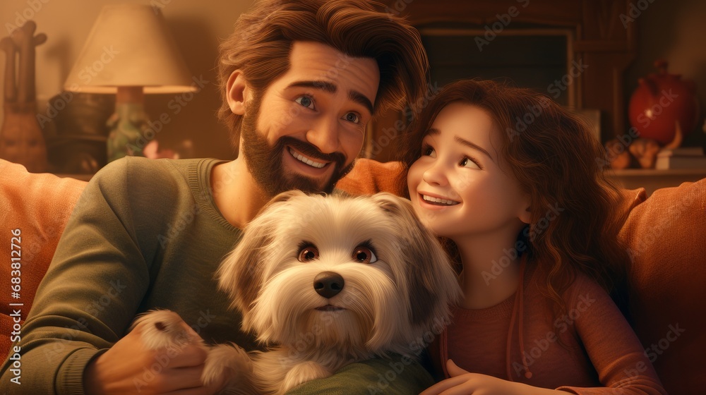 family celebrates christmas with puppy family celebrates christmas with puppy