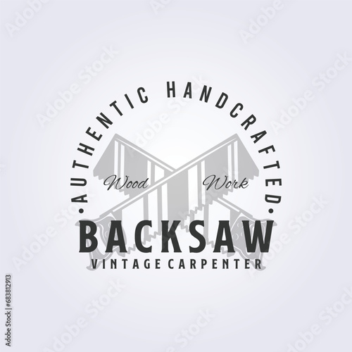 back saw logo vector illustration design, for carpentry photo