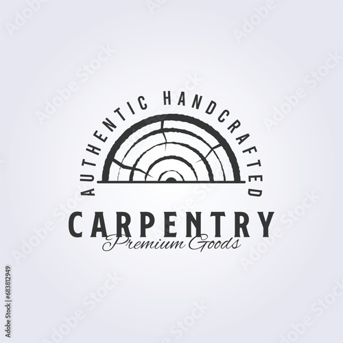 log wood logo vector illustration design, wood material for carpenter