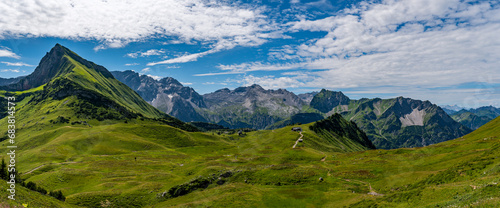 Εκτύπωση καμβά Hike to the Hochkuenzelspitze in Vorarlberg Austria from Schroecken via the Bibe