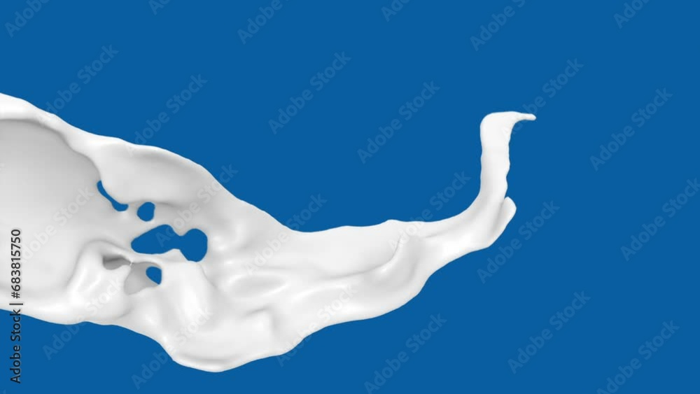 Super slow motion of Milk flow and splash on background with luma mate, 3D animation Super slow motion of Milk flow and splash on background with luma mate, 3D animation