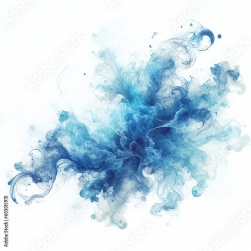 Abstract colorful ink paint splash, splatter brush strokes, Watercolor powder explosion, smoke paint effect, stain grunge isolated on white background © pixeness