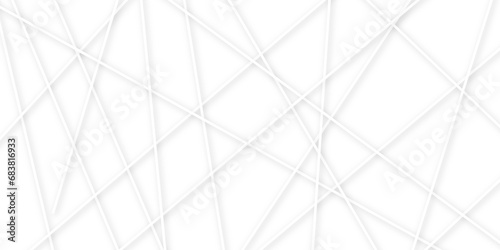 Abstract geometric lines background. Abstract white random chaotic liens with many squares and triangles shape background. 