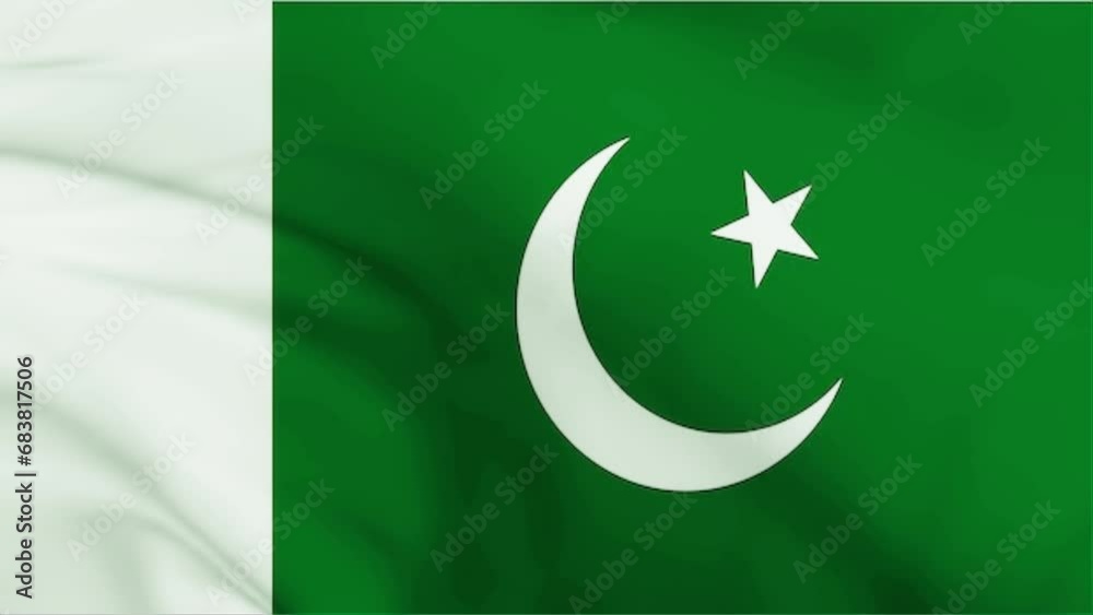 Pakistan flag seamless loop animation 4K. National flag of Islamic republic of Pakistan. Pakistan flag seamless loop animation 4K. National flag of Islamic republic of Pakistan.