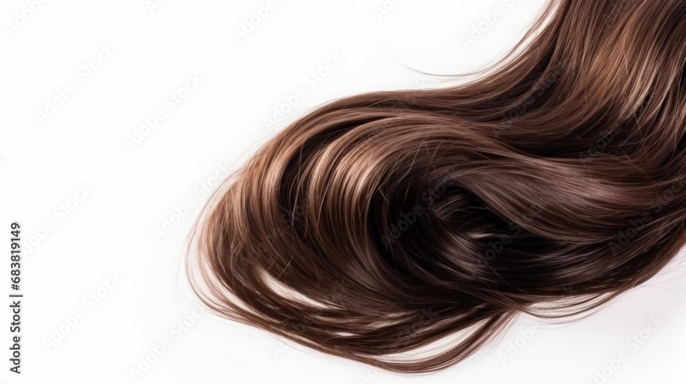 Brown hair on white, isolated. Brown hair on white, isolated.
