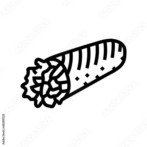 gyro wrap greek cuisine line icon vector. gyro wrap greek cuisine sign. isolated contour symbol black illustration