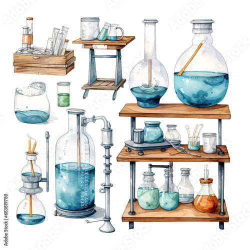 Scientist clipart Set : Beautiful Watercolor Style