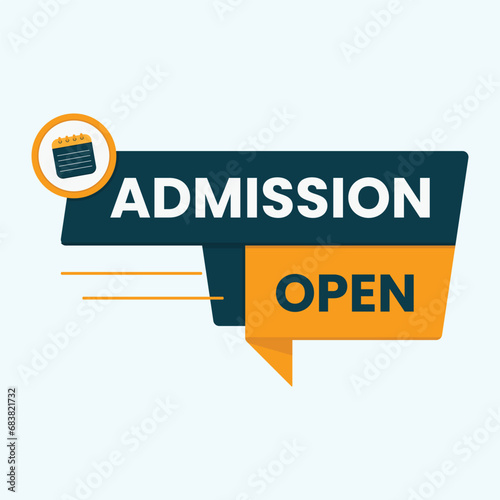 admission open flat design for educational banner