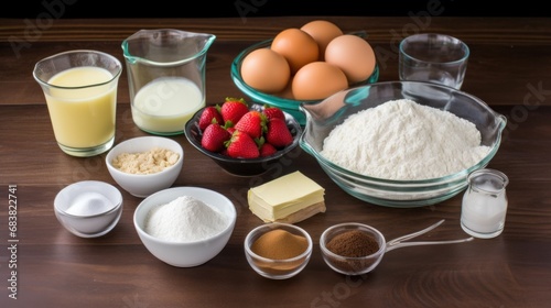 Ingredients for sweet crepes.