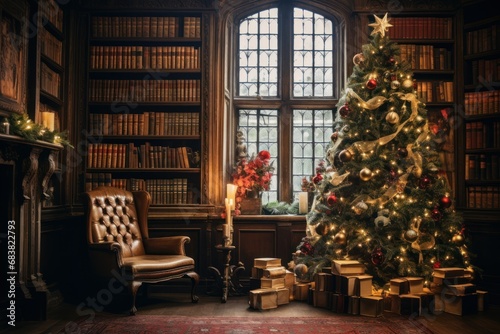 Reading Classic Christmas Stories in a Vintage Library