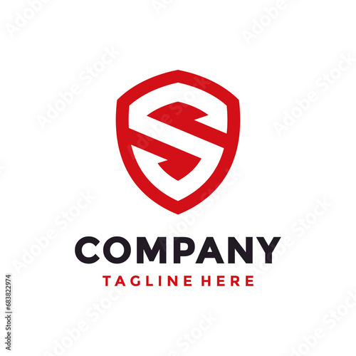 Simple Initial Letter S Shield logo design vector for your business Safe Strong Secret Smart Secure Label Emblem Badge logo design vector illustration
