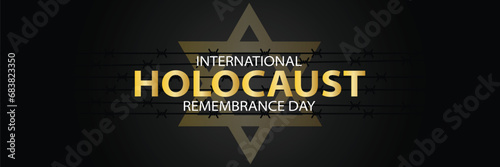 International Holocaust Remembrance Day vector. Star of David . January 27. Important day