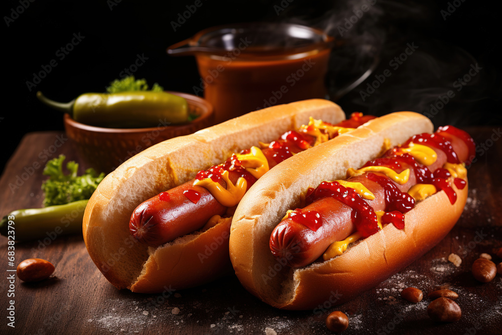 hot dog with mustard and ketchup hot dog with mustard and ketchup