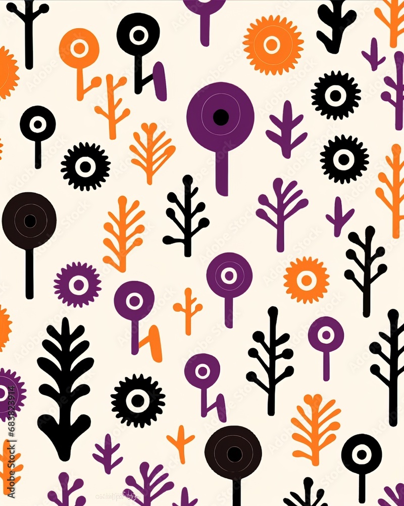 Fototapeta premium Seamless pattern of flower illustrations. AI generative