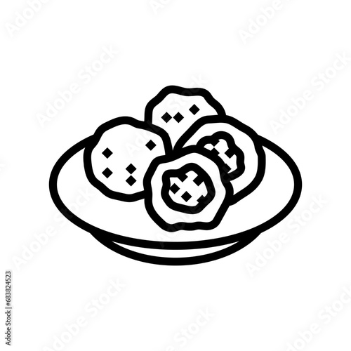 arancini balls italian cuisine line icon vector. arancini balls italian cuisine sign. isolated contour symbol black illustration photo