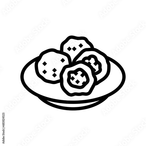 arancini balls italian cuisine line icon vector. arancini balls italian cuisine sign. isolated contour symbol black illustration