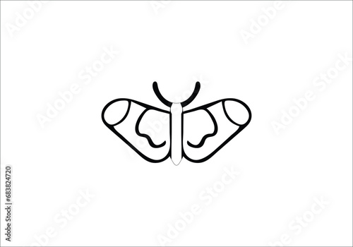 Bagworm Moth minimal style icon illustration design