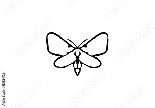 Bagworm Moth minimal style icon illustration design