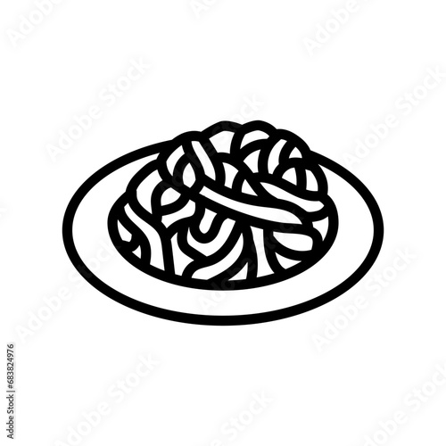 fettuccine alfredo italian cuisine line icon vector. fettuccine alfredo italian cuisine sign. isolated contour symbol black illustration