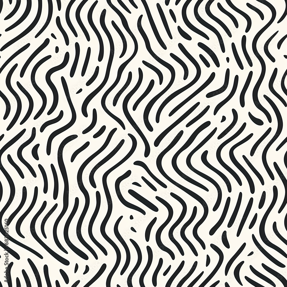 Minimalist seamless pattern with fluid wavy curved lines. Simple black flat line art on white background texture. For graphic design, printing, postcard, poster, paper, wallpaper, Minimalist seamless pattern with fluid wavy curved lines. Simple black flat line art on white background texture. For graphic design, printing, postcard, poster, paper, wallpaper,