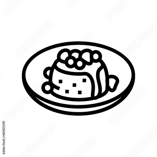 panna cotta italian cuisine line icon vector. panna cotta italian cuisine sign. isolated contour symbol black illustration