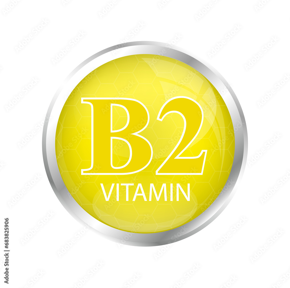 Vitamin B2 icon and structure isolated on cut out PNG. Yellow balls on yellow mix orange isolated background. Vitamin complex with chemical formula. Drug business concept. Vitamin B2 icon and structure isolated on cut out PNG. Yellow balls on yellow mix orange isolated background. Vitamin complex with chemical formula. Drug business concept.